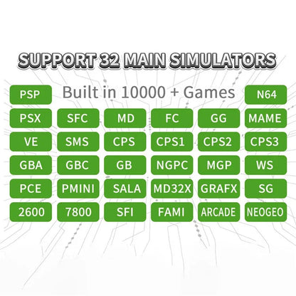 AMPOWN i3s 64G Retro Game Consoles Wireless Controllers with Andriod TV 4K Video Game Box