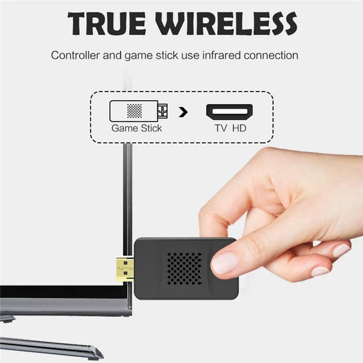 DATA FROG Y2 Plus HD TV Game Console Wireless Double Gamepad, 1800 Games