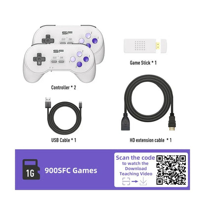 DATA FROG Y2 SF TV HD Video Game Stick Built-In 900 Games with 2 Wireless Game Controllers