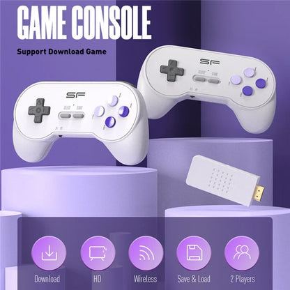 DATA FROG Y2 SF TV HD Video Game Stick Built-In 900 Games with 2 Wireless Game Controllers