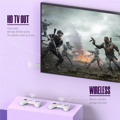 DATA FROG Y2 SF TV HD Video Game Stick Built-In 900 Games with 2 Wireless Game Controllers