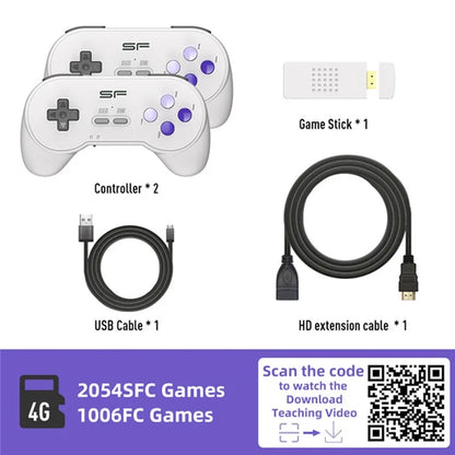 DATA FROG Y2 SF HD-Compatible Game Stick SFC / FC Gamepads Dual Wireless Controller, 3000+ Games