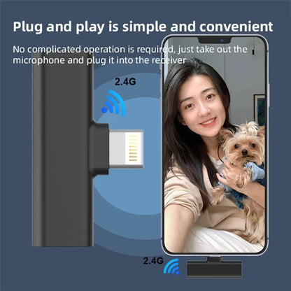 S20 For iPhone Live Broadcast 2.4G Wireles Earbud Microphone (1 Receiver+2 Microphones)