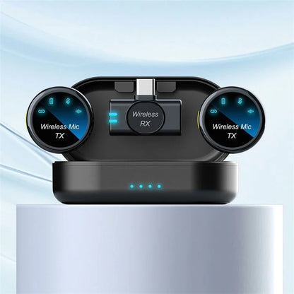 S3 1 Pair 2.4G Wireless Clip-On Microphone with 1 Type-C Receiver for Outdoor Live Broadcasting
