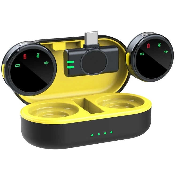 S3 1 Pair 2.4G Wireless Clip-On Microphone with 1 Type-C Receiver for Outdoor Live Broadcasting