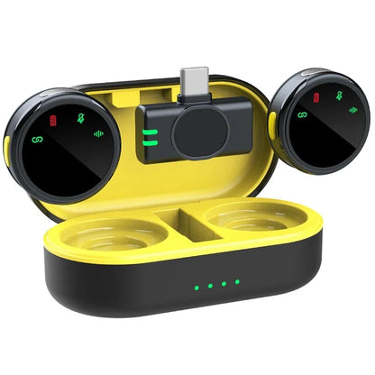 S3 1 Pair 2.4G Wireless Clip-On Microphone with 1 Type-C Receiver for Outdoor Live Broadcasting