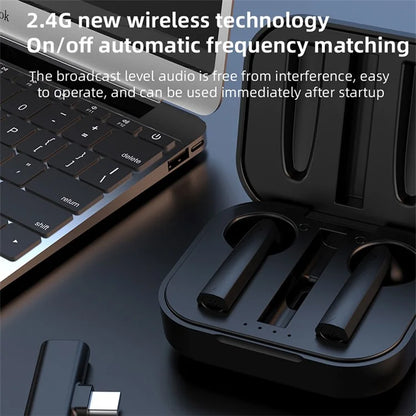 S20 Type-C Live Broadcast 2.4G Wireles Earbud Microphone (1 Receiver+2 Microphones)