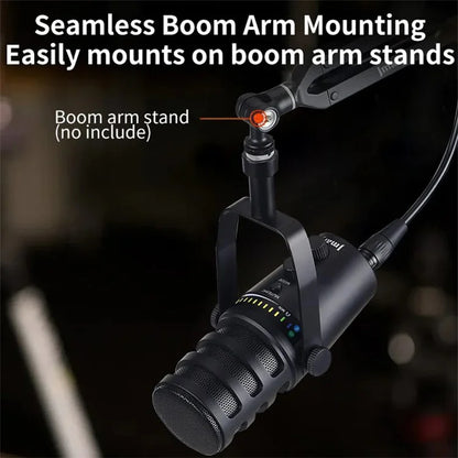 JMARY MC-PW12 USB Mic 360 Degree Rotating Zero Latency Desktop Microphone