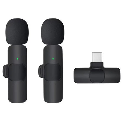 K1 Live Broadcast Lavalier Microphone 2 Noise Reduction Wireless Mic with Type-C Receiver