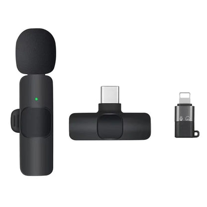 K1 Noise Reduction 2.4G Wireless Lavalier Microphone with Type-C Receiver + iP Audio Converter