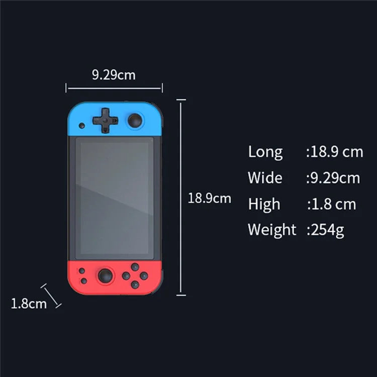POWKIDDY x51 Handheld Game Console 5-inch IPS Screen Retro Arcade Gaming Console, 64G Memory Card
