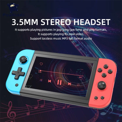 POWKIDDY x51 Handheld Game Console 5-inch IPS Screen Retro Arcade Gaming Console, 64G Memory Card