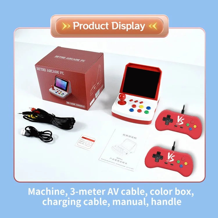 POWKIDDY A6Plus Support 2 Players Retro Video Game Console 3.5 inch Screen Game Console with 2 Controllers