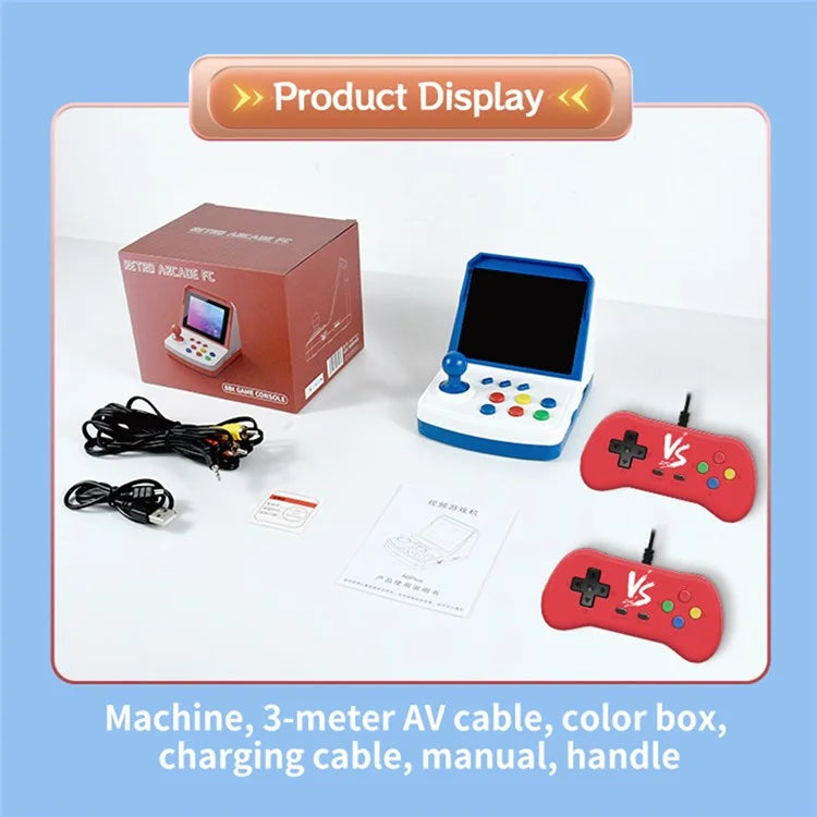 POWKIDDY A6Plus Support 2 Players Retro Video Game Console 3.5 inch Screen Game Console with 2 Controllers