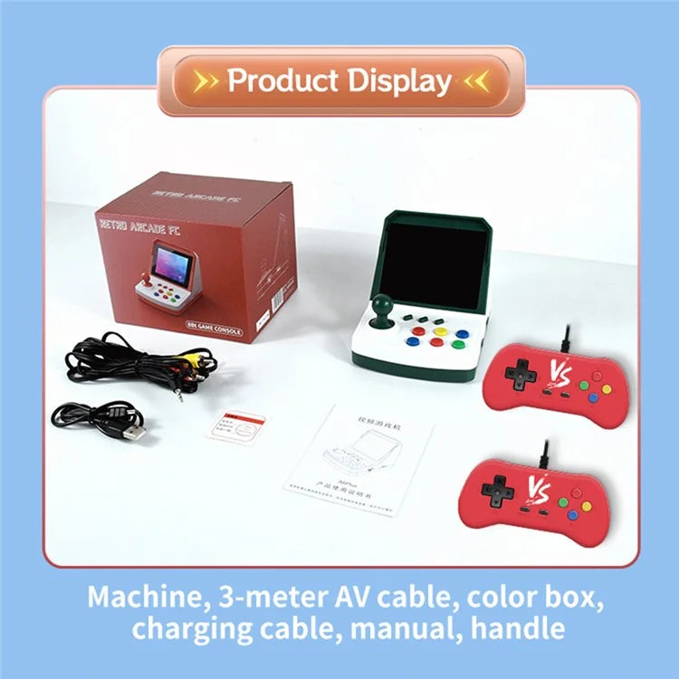 POWKIDDY A6Plus Support 2 Players Retro Video Game Console 3.5 inch Screen Game Console with 2 Controllers