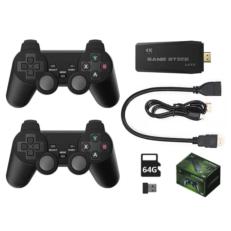DATA FROG Y3 Lite Game Stick HD TV Gaming Console with 2 Wireless Gamepad, 64G Memory Card / 20000 Games