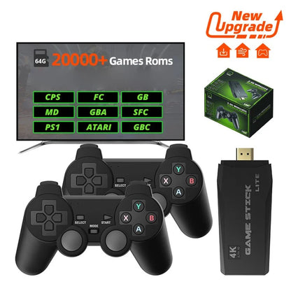 DATA FROG Y3 Lite Game Stick HD TV Gaming Console with 2 Wireless Gamepad, 64G Memory Card / 20000 Games