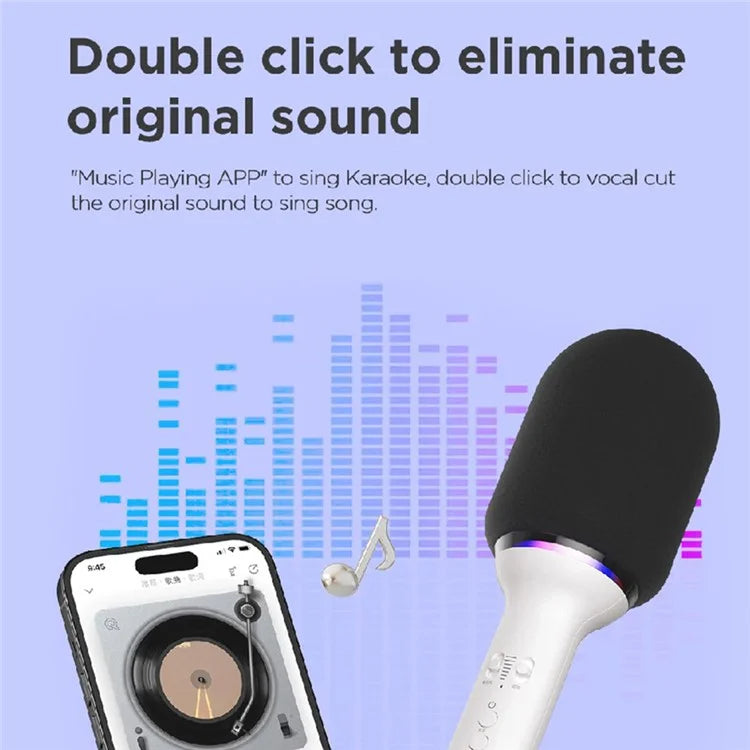 BOYA K11 Bluetooth Wireless Microphone with RGB Light Karaoke Mic for Phone / Tablet / PC