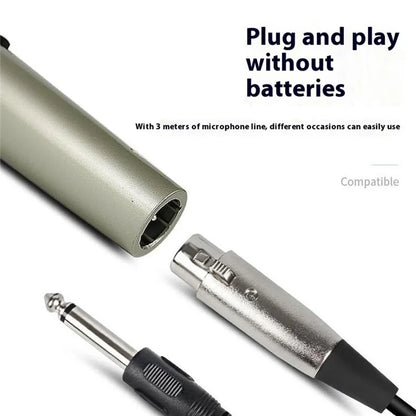 MB-106 Ergonomic Handheld Mic Plug and Play Wired Microphone with 3m Cable