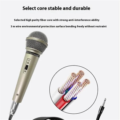 MB-106 Ergonomic Handheld Mic Plug and Play Wired Microphone with 3m Cable