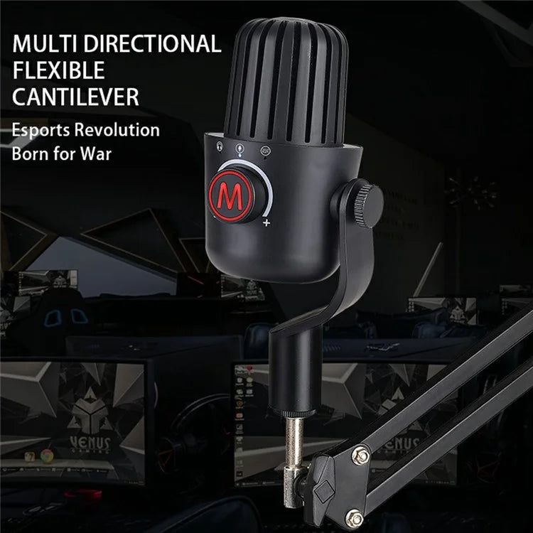 PDO-20 USB Gaming Microphone Noise Cancellation Condenser Mic for Live Streaming, Recording, PC