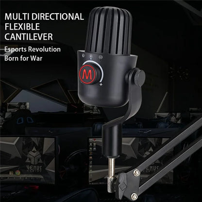 PDO-20 USB Gaming Microphone Noise Cancellation Condenser Mic for Live Streaming, Recording, PC