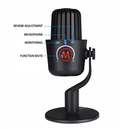 PDO-20 USB Gaming Microphone Noise Cancellation Condenser Mic for Live Streaming, Recording, PC