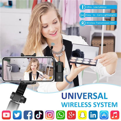 K15 3 in 1 Wireless Lavalier Microphone with Noise Reduction USB-C Microphone for Smartphone Computer Camera