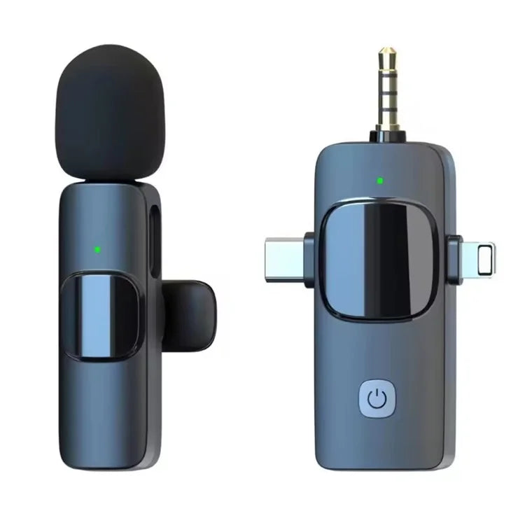 K15 2 in 1 Wireless Lavalier Microphone with Noise Reduction USB-C Microphone for Smartphone Computer Camera