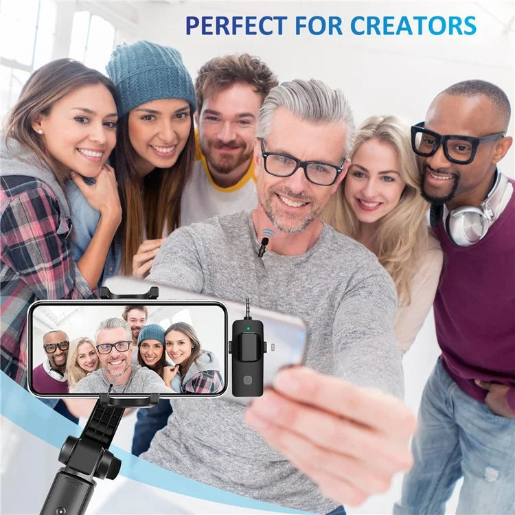K15 2 in 1 Wireless Lavalier Microphone with Noise Reduction USB-C Microphone for Smartphone Computer Camera