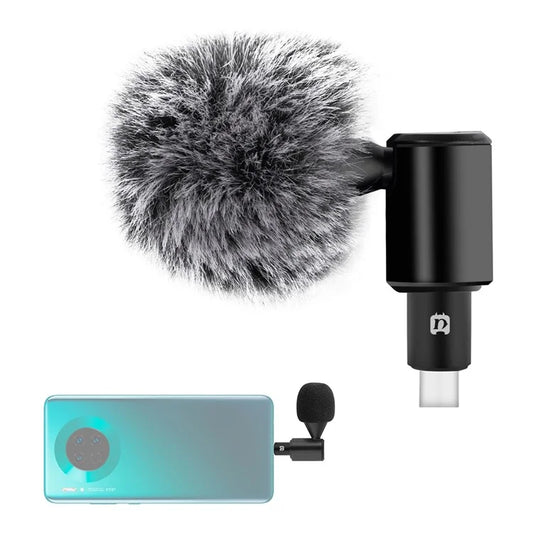 PULUZ PU616B Type-C Wireless Lavalier Microphone Clip-On Omni Lapel Mic for Android Phone Interview  /  Live Stream