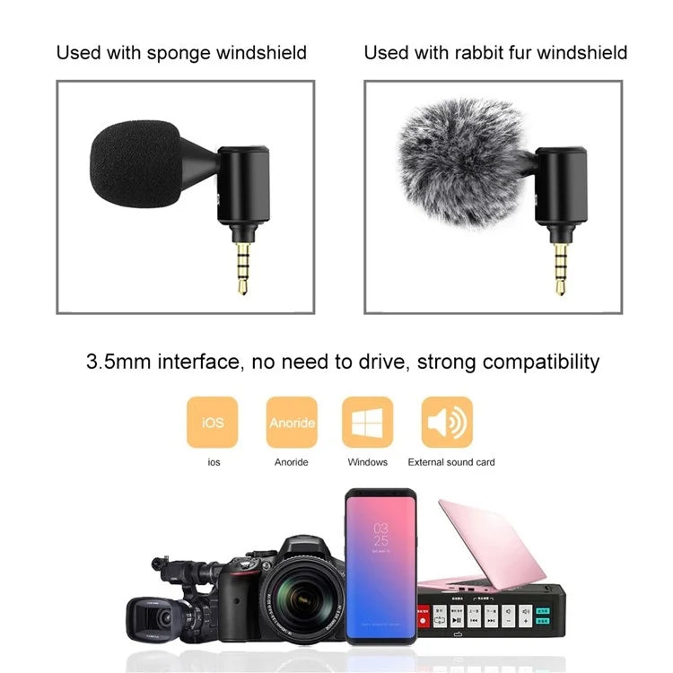PULUZ PU614B  3.5mm Wireless Lavalier Microphone Clip-On Unidirectional Lapel Mic for Interview, Live Stream