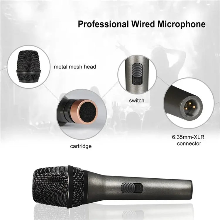 GL-8.0S Wired Microphone Cardioid Dynamic Handheld Mic for Stage Performance KTV