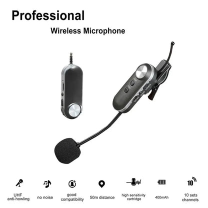 T-6 Professional Instrument Microphone Portable Condenser Wireless Microphone with Clip