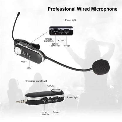 T-6 Professional Instrument Microphone Portable Condenser Wireless Microphone with Clip