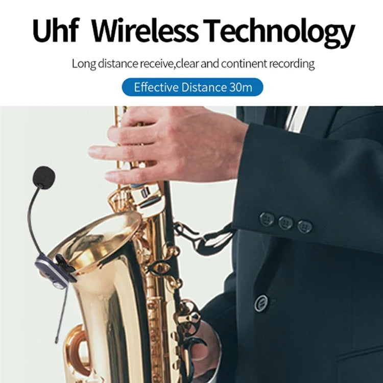 T-6 Professional Instrument Microphone Portable Condenser Wireless Microphone with Clip