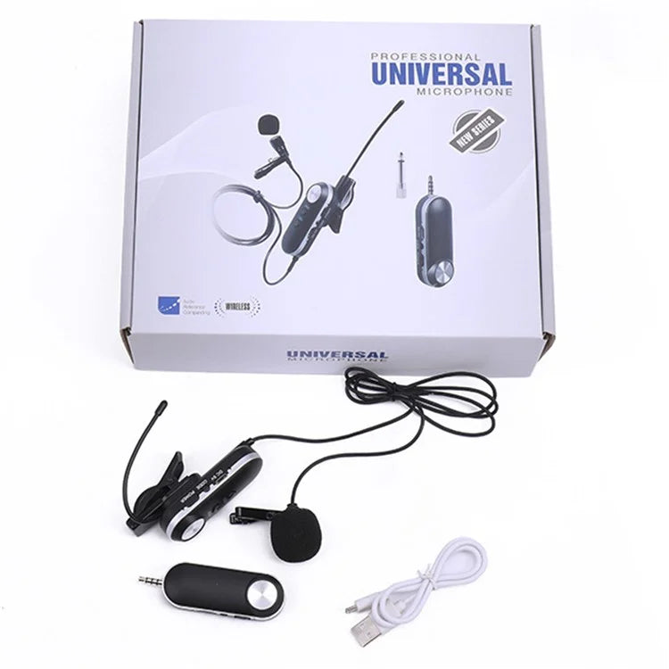 T-3II Computer Camera Cell Phone Recording Mic Wireless Lavalier Microphone for Recording Interview
