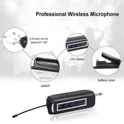 PRO-15 1 to 4 Wireless Microphone System UHF Karaoke Mics Cordless Handheld Microphone for Home KTV