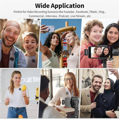 BOYA Omic-D 2 Transmitter + 1 8-Pin Receiver, Button Shape 2.4G Wireless Microphone Lapel Clip Mics