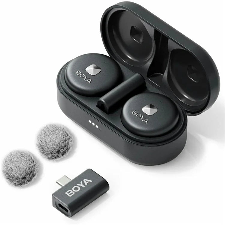 BOYA Omic-U 2 Transmitter + 1 USB-C Receiver, Button Shape Wireless Lavalier Microphone