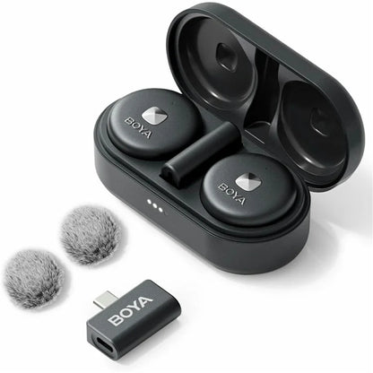 BOYA Omic-U 2 Transmitter + 1 USB-C Receiver, Button Shape Wireless Lavalier Microphone
