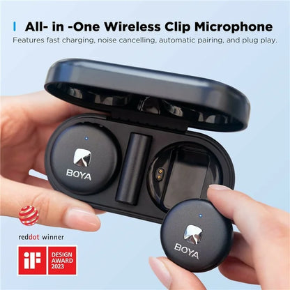 BOYA Omic-U 2 Transmitter + 1 USB-C Receiver, Button Shape Wireless Lavalier Microphone
