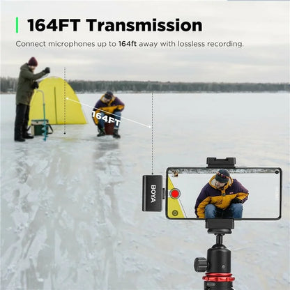 BOYA Omic-U 2 Transmitter + 1 USB-C Receiver, Button Shape Wireless Lavalier Microphone