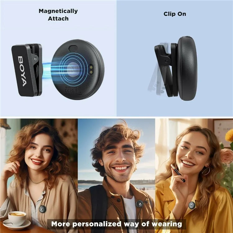BOYA Omic-U 2 Transmitter + 1 USB-C Receiver, Button Shape Wireless Lavalier Microphone