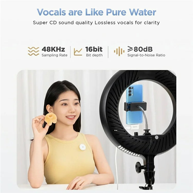 BOYA Omic-U 2 Transmitter + 1 USB-C Receiver, Button Shape Wireless Lavalier Microphone
