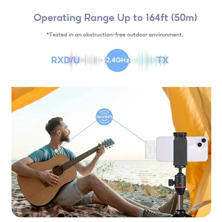 BOYA Omic-U 2 Transmitter + 1 USB-C Receiver, Button Shape Wireless Lavalier Microphone