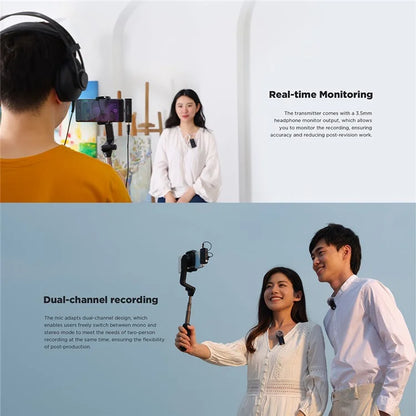 BOYA WMic5-M5 Video Recording Wireless Microphone Lapel Clip Mic, 1 Transmitter + 1 USB-C Receiver