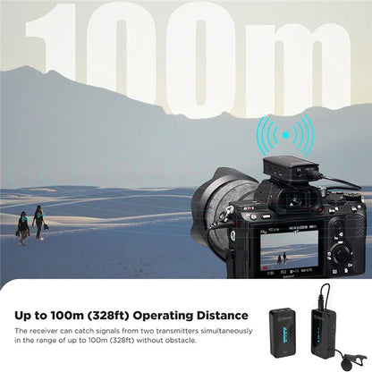 BOYA BY-XM6-S1 1 Transmitter + 1 Receiver, Wireless Microphone Lapel Clip Mic for Phone Camera Laptop