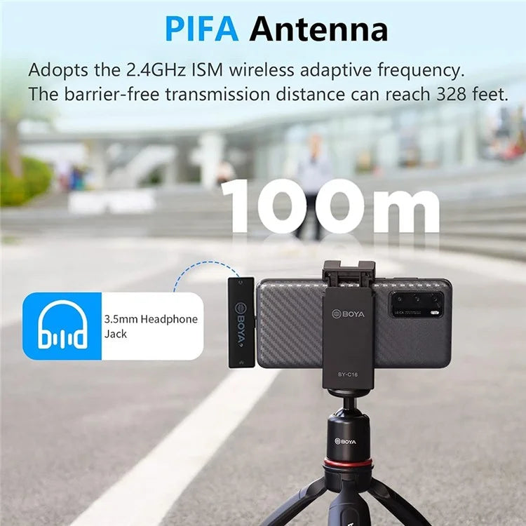 BOYA BY-XM6-S5 For OTG Function Devices Wireless Microphone Lavalier Mic, 2 Transmitter + 1 USB-C Receiver