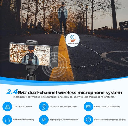 BOYA BY-XM6-S5 For OTG Function Devices Wireless Microphone Lapel Clip Mic, 1 Transmitter + 1 USB-C Receiver